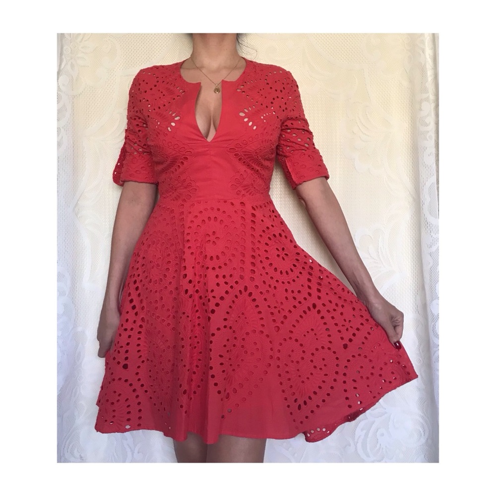 BCBG Maxazria eyelet prom mini dress XS
